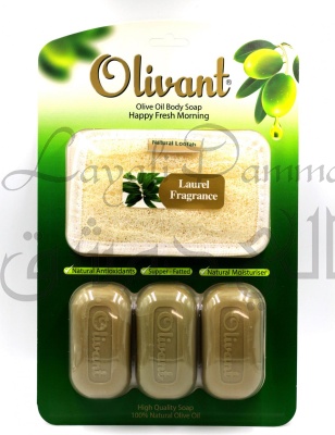 Набор чистого оливкового мыла Levant с натуральной мочалкой люффой